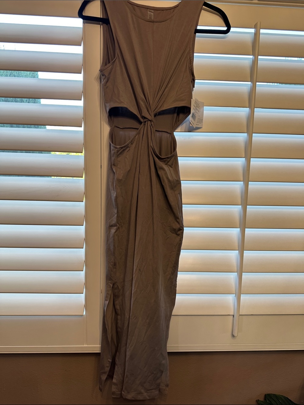Beyond Yoga Oystertone Twist Front Maxi Dress